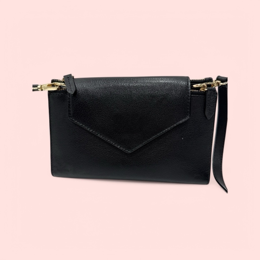 Antonio Melani Leather Convertible Crossbody Bag Wrislet Wallet Organizer BLACK - Picture 12 of 13